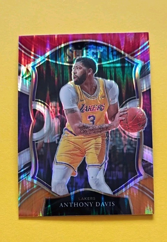 2020-21 Panini Select - Concourse Anthony Davis #45 Red White Orange Flash Prizm
