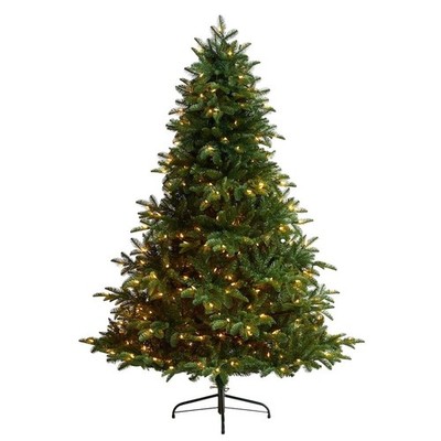 Nearly Natural 6ft North Carolina Spruce Christmas Tree with 350 Clear Lights