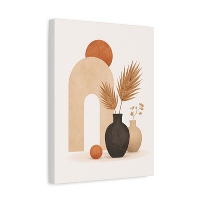 Minimalistischer Kunstdruck  Stille Formen    Modernes Stillleben in Erdtönen