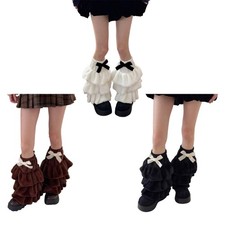 Warm Faux Furs Leg Gaiters Winter Thermal Furry Tiered Ruffle Leg Warmers Covers