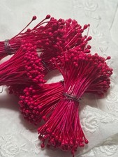 Vintage German Millinery Bundle Stamen Flower Pips Red Double Tips