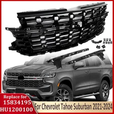 Gloss Black Front Bumper Grille Assembly For Chevrolet Tahoe Suburban 2021-2024