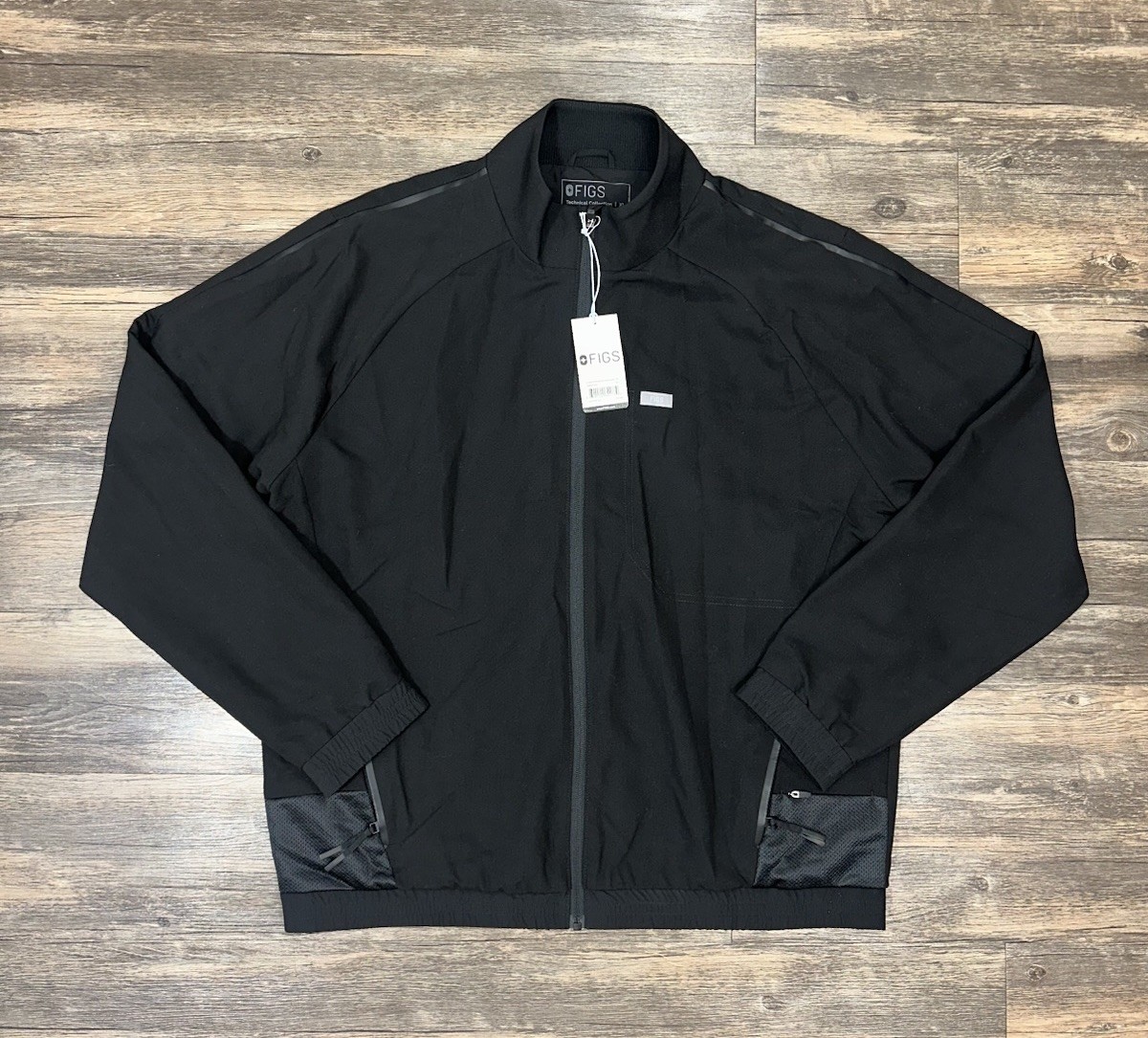 FIGS Cobaki Mens Performance Scrub Jacket XL Black Full Zip Medical Technical Co