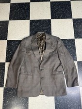 Vintage Polo University Club Sport Coat 42R Wool Brown Plaid Ralph Lauren Blazer