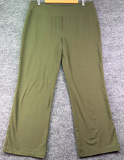 Lands  End LP Size 14/16 Olive Green Active Pants Straight Leg Stretch