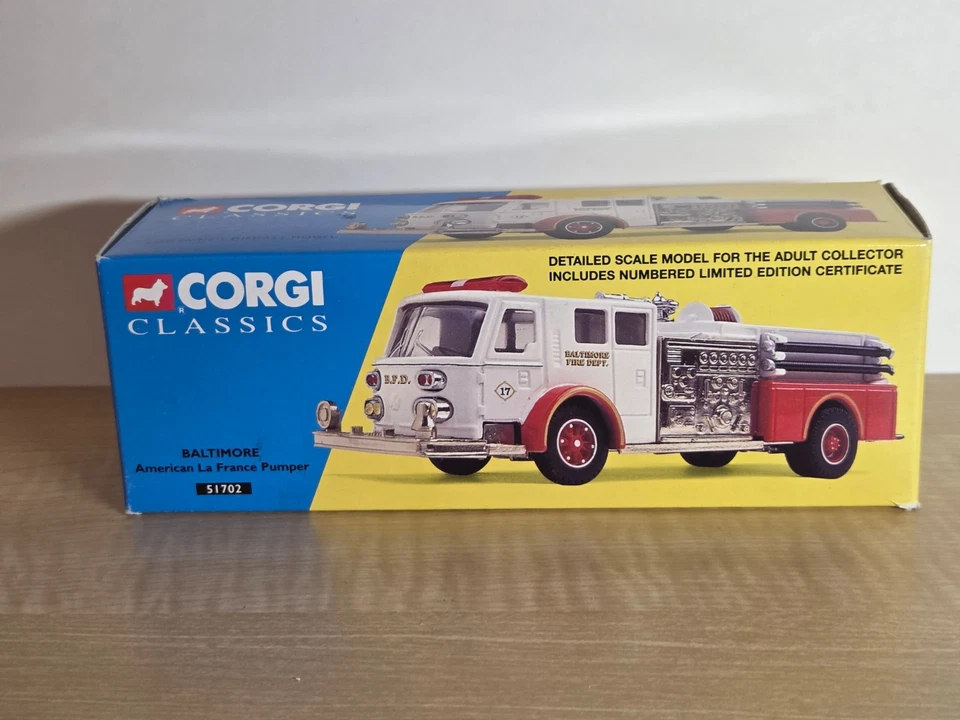 Corgi Classics #51702 Baltimore American La France Pumper Truck 1997 Model Car - Image 3 of 4