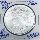 1924 BU UNCIRCULATED SILVER PEACE DOLLAR AUTHENTIC U.S. MINT FREE SHIPPING 5550
