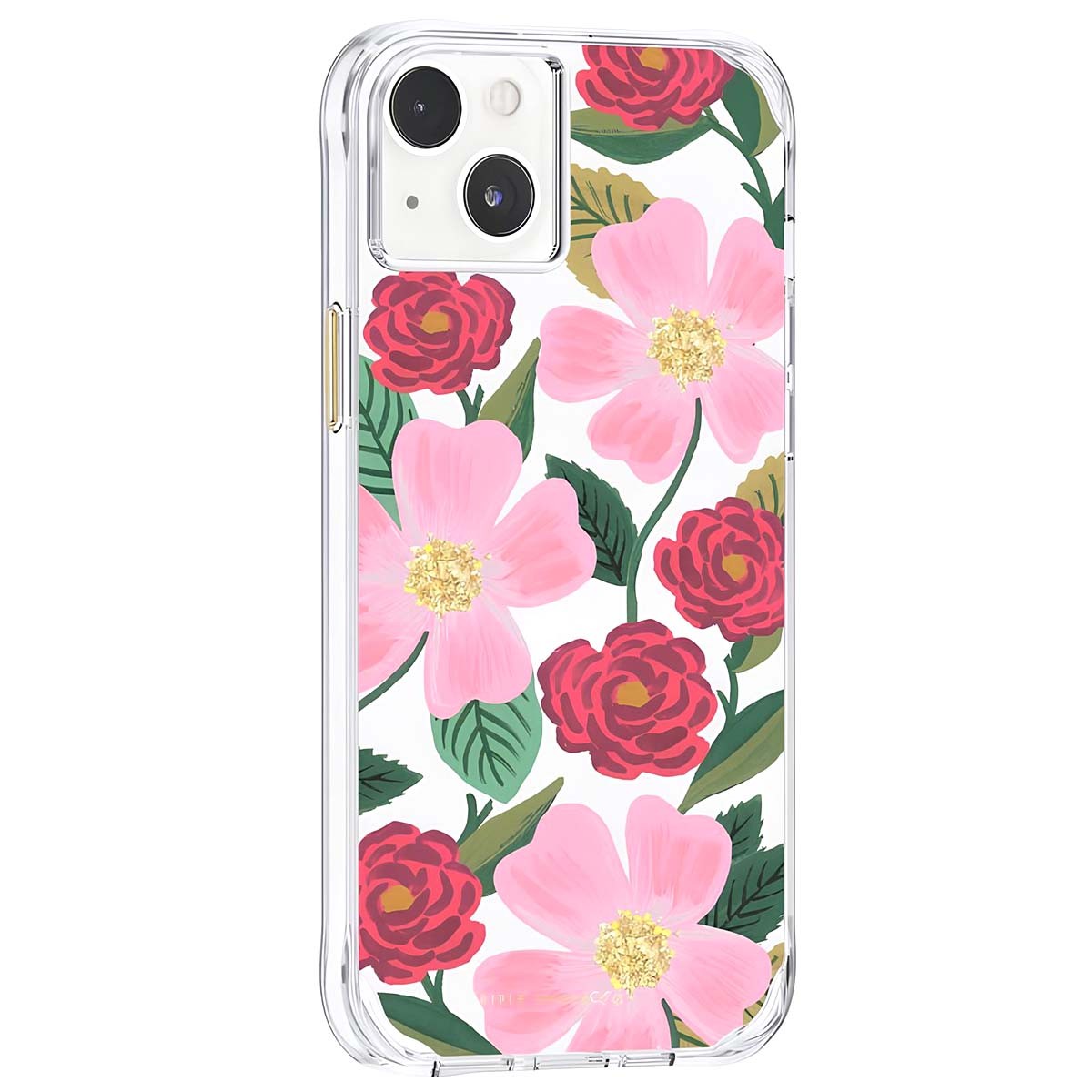Coque fleurie iPhone 14 Plus Roseraie chic et dorée protégeant votre mobile - 3