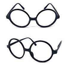 2 PAIRS Adults/Kids Round Glasses No Lens Fancy Dress Wizard Nerd Joke Kids Geek