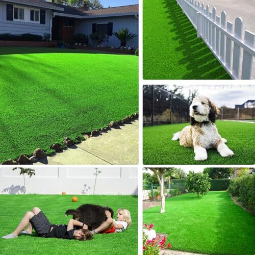 Erba Artificiale Tappeto All'aperto 3 X 5 M Erba Artificiale 20 Mm Altezza Permeabile All'acqua Rotolo Di Prato In Plastica Per L'esterno Giardino Tappeto Erboso Astro Tappeto Tappeti Di Er(Size:3x6m
