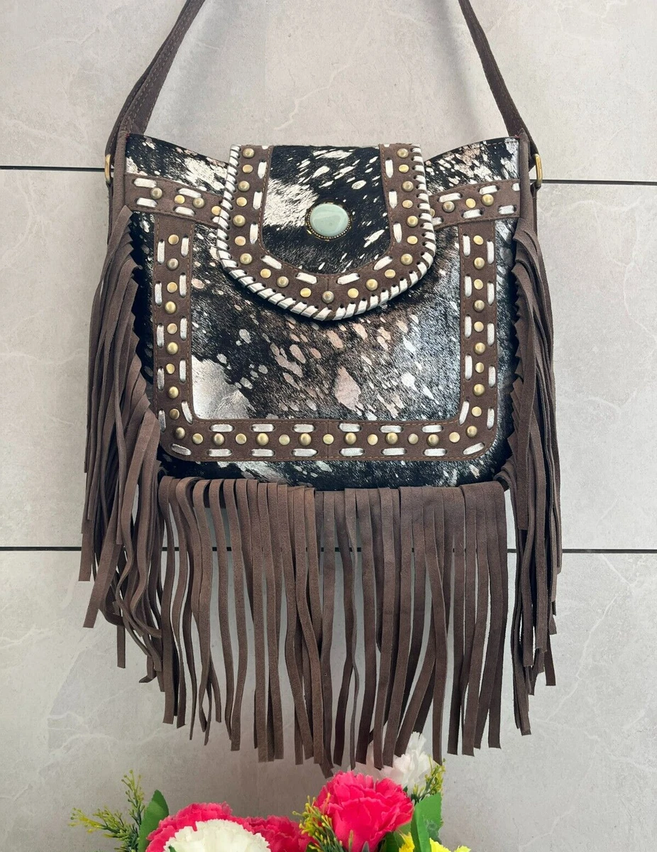 Cowhide purse shop with fringe