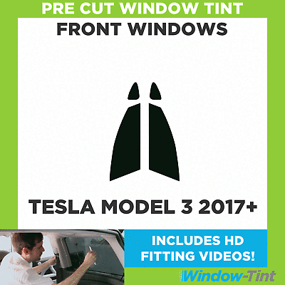 PreCut Film Front Two Door Windows Any Tint Shade % for Tesla Model 3 2017-2021 PreCut Film Front Two Door Windows Any Tint Shade % for Tesla Model 3 2017-2021