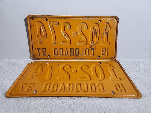 Vintage 1957 Colorado License Plate Pair - Afbeelding 2 van 2