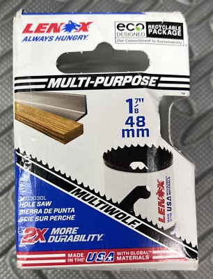 Lenox 3003030L Hole Saw: 1-7/8'' Saw Dia, 1-1/2'' Cut Depth Bi-Metal, Toothed Edge