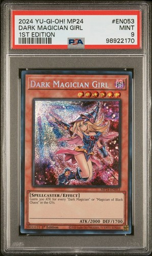 Yugioh PSA 9 DARK MAGICIAN GIRL MP24-EN053 PRISMATIC SECRET RARE (STOCK PHOTO)
