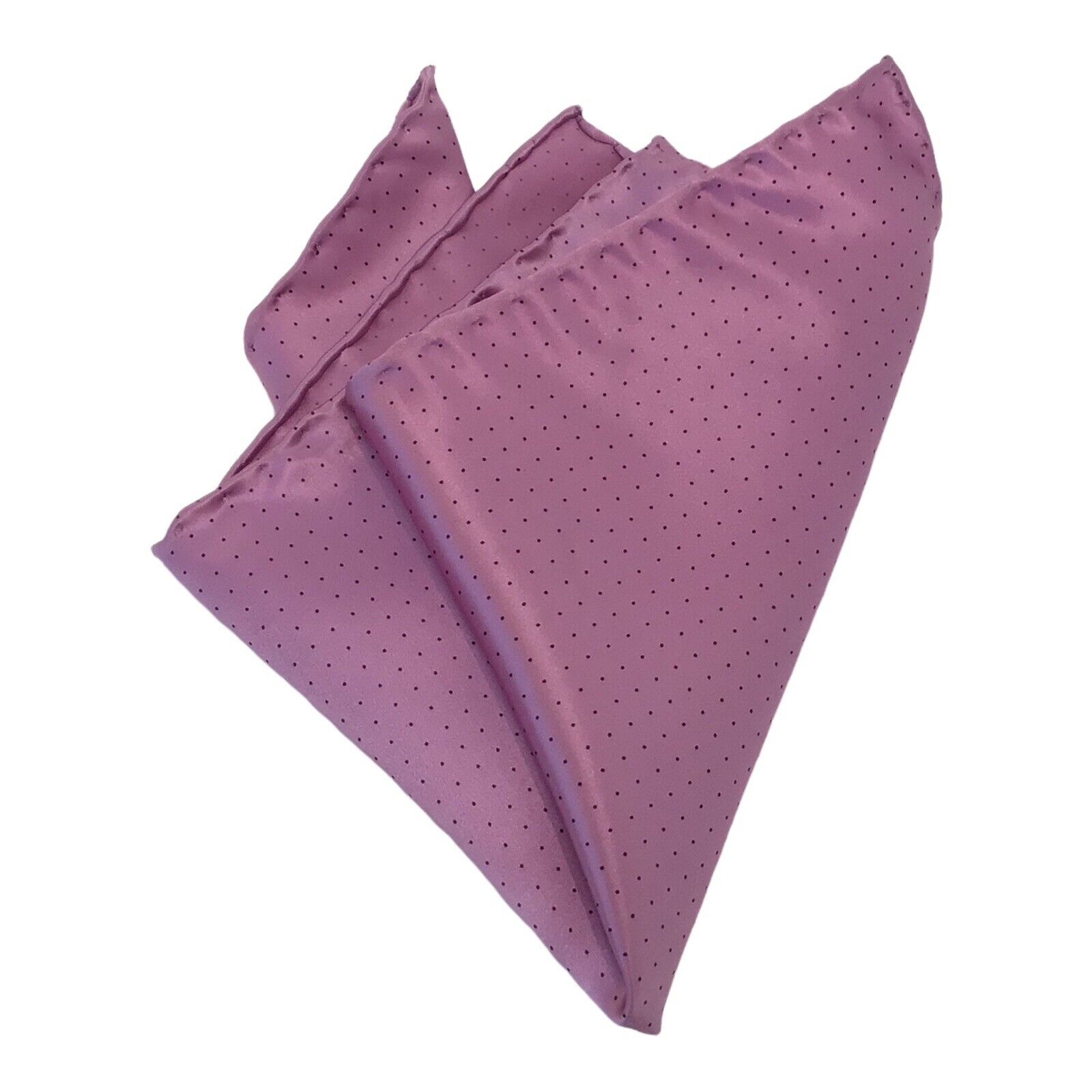 AMAZING Purple Polka Dot Pocket Square Silk H.Made In Italy 12”/11".1/2 EXC COND