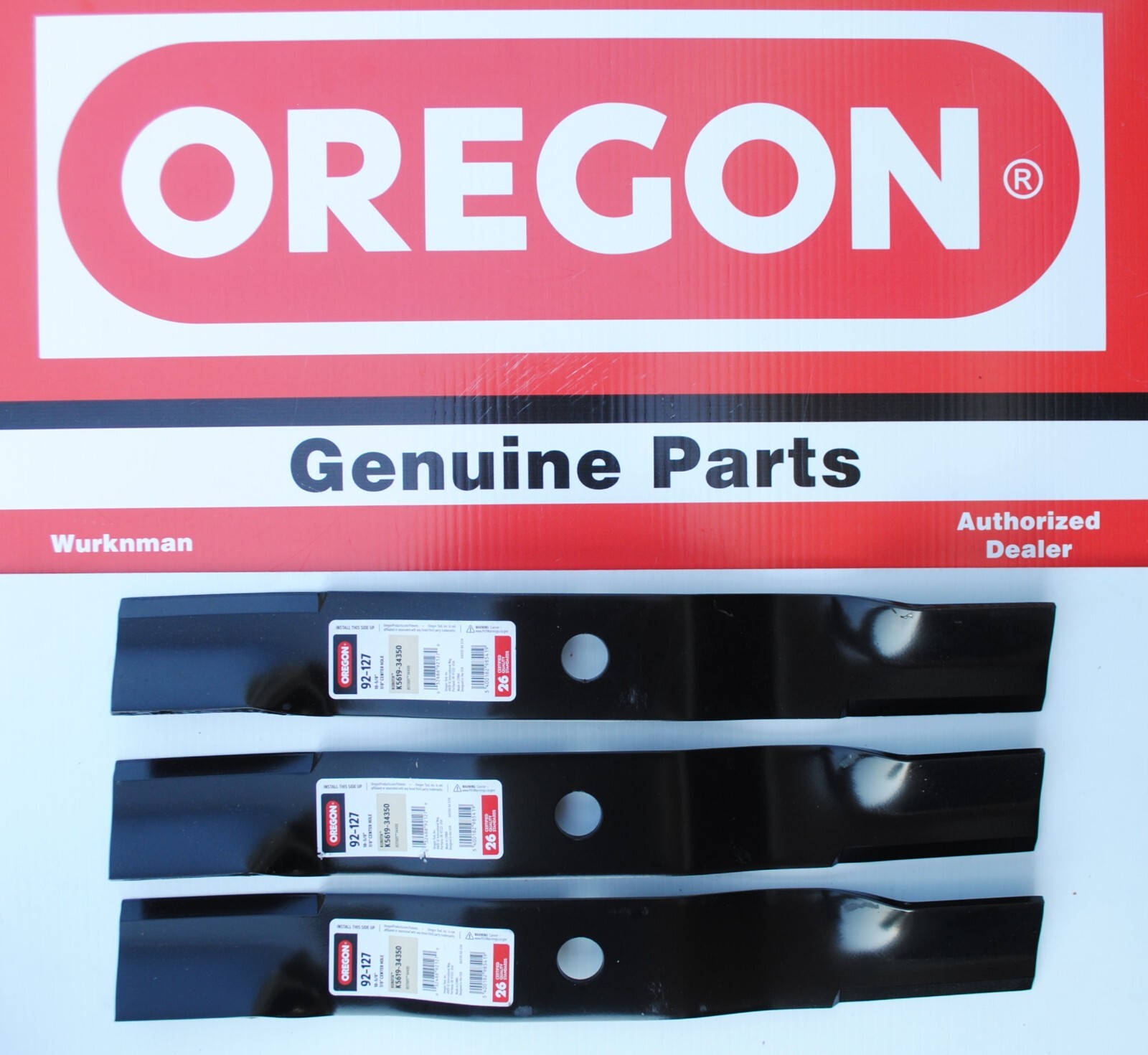 Oregon 92-127 Heavy Duty Lawn Mower Blade - 18.5" Length, Fits Kubota K5351-99040 & K5619-34350