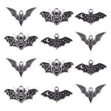 30pcs Black Bird Pendant Hang Dangle Charm for Jewelry Earring Necklaces Making