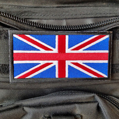 BRITISH FLAG UNION JACK ENGLAND UK GREAT BRITAIN FLAG EMBROIDERED HOOK PATCH