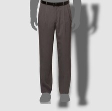  95 Perry Ellis Portfolio men Gray Fit Pleated Front Dress Pants 36 W 30 L