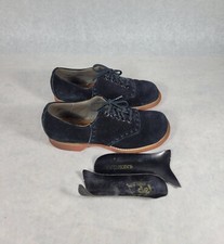 RARE Vintage Saddle Oxford Black Leather Shoes Boys 4.5 DEB EXCLUSIVE ROBINSONS