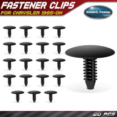 20Pcs 7.5mm Nylon Facia Panel Retainer Clips Single Head for Chrysler 1985-On