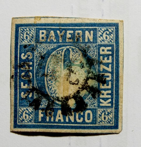 1862 BAVARIA NUMBER STAMP STAMPS