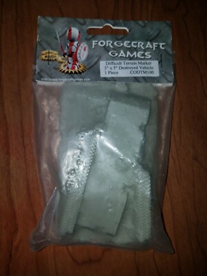 Forgecraft Games: 3'' X 5'' Difficult Terrain Maker - DESTROYED VEHICLE RESIN new