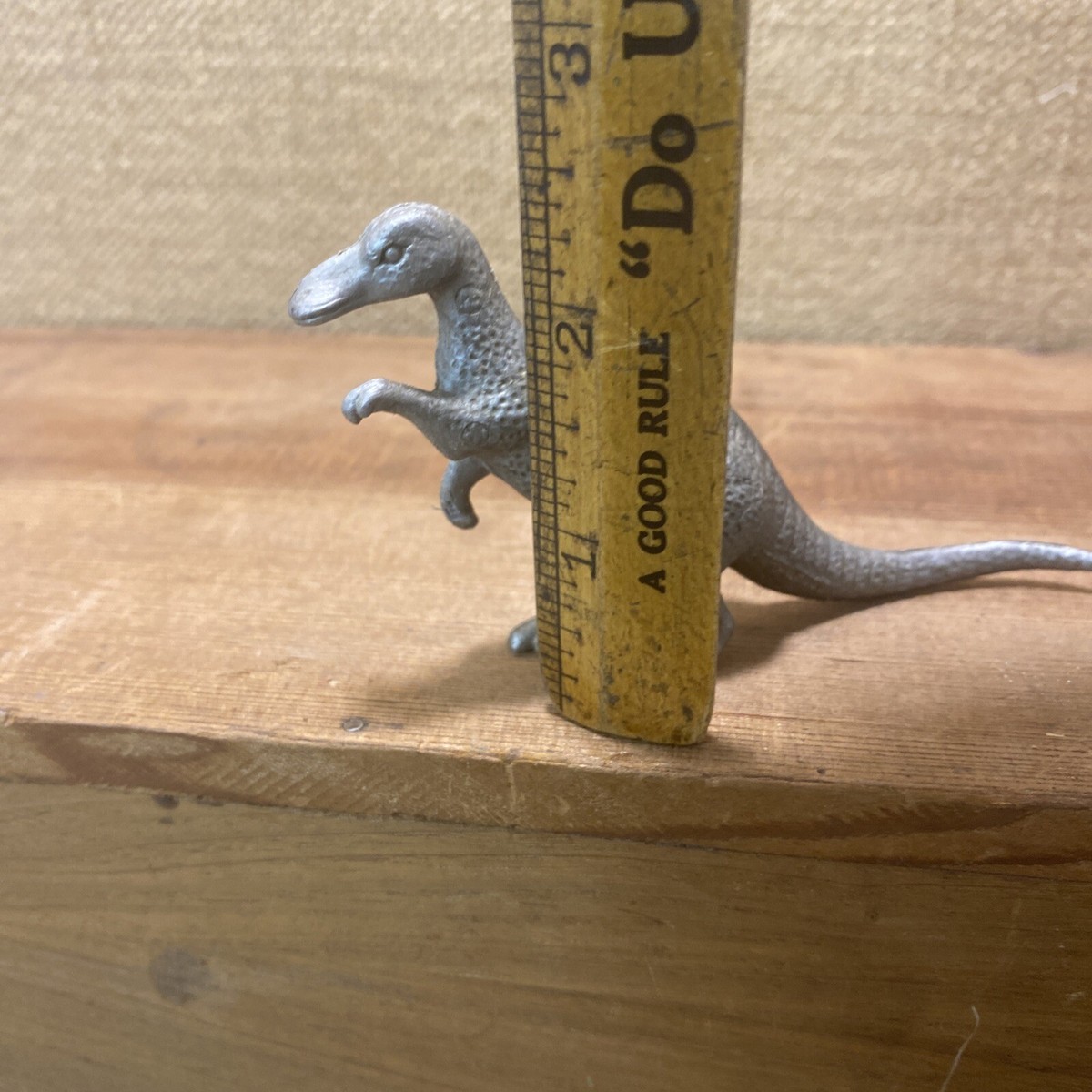 Rare MPC Trachodon Dinosaur Silver Gray Plastic Vintage