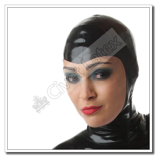 Latex Catsuit Hoods Masks Open Face Widow Style Customized Unisex 0.4MM A77