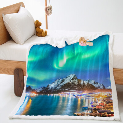 Sanft Wohndecke Geburtstagsgeschenk Sessl Sofadecke Tagesdecke Aurora Borealis