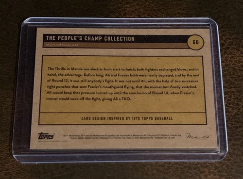 2021 TOPPS MUHAMMAD ALI #60 LATE ROUND TKO - 8/56 BLACK PARALLEL - 第 2/2 張圖片