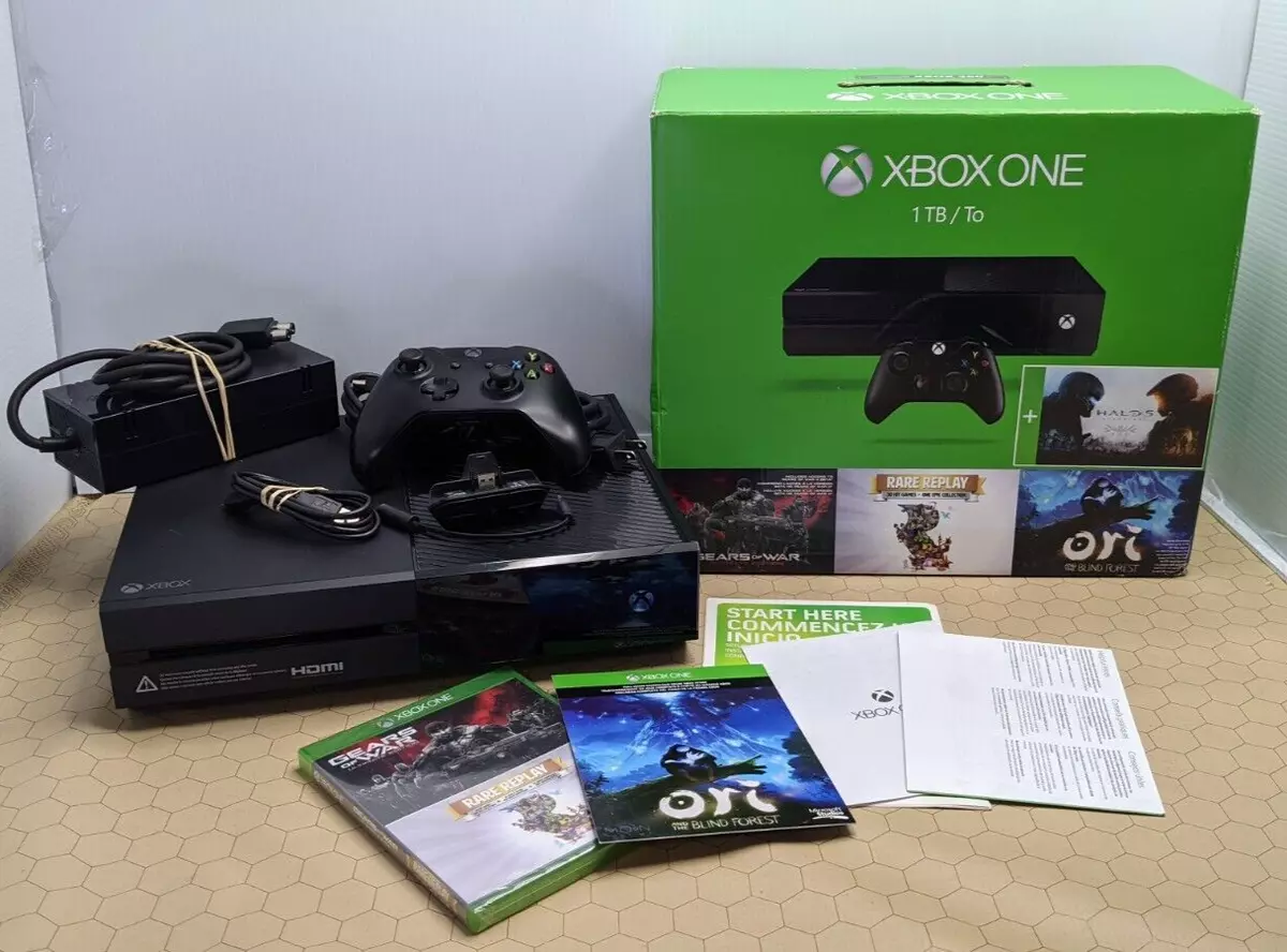 Xbox One 1TB Console - 3 Games Bundle (Gears of War: Ultimate Edition +  Rare Replay + Ori and the Blind Forest)