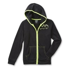 Boys' DC Comics Batman Logo Full Zip Hoodie Jacket Superhero Batman - XL14/16