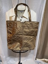 Wilson Gold Toned Leather Tote Bag with Zipper Storage Areas