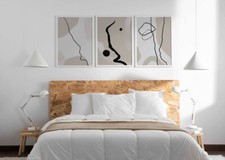 Gallery Wall Art Neutral Beige 3 Set Posters Minimal Modern Abstract Prints