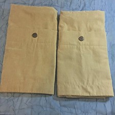 2 Pillow Shams, 28" x 22" Earth Tone Suede Color Front Buttons Home Collection