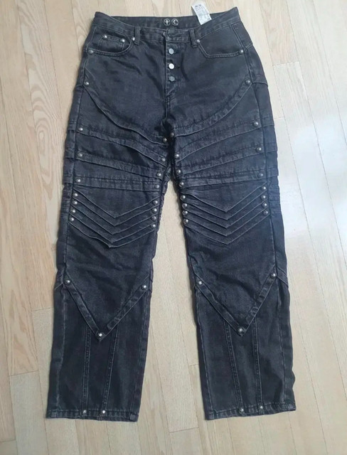 Thug Club Full Stud Knight Denim Pants Black Size 2 Medium TC