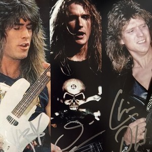 Megadeth David Ellefson Chris Poland Jeff Young Signed 8x10 JSA Authenticated