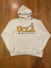 Vintage UCLA Bruins Hoodie Hooded Sweatshirt White Sz Large Santee Sweats