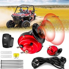 2 Pack UTV/ATV 12V Horn Kit with Rocker Switch Waterproof Compatible with Pol...