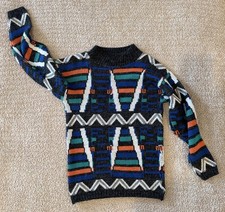 Ski Sweater Size Small Vibrant Multicolor Vintage 80s USA MADE Croquet Club