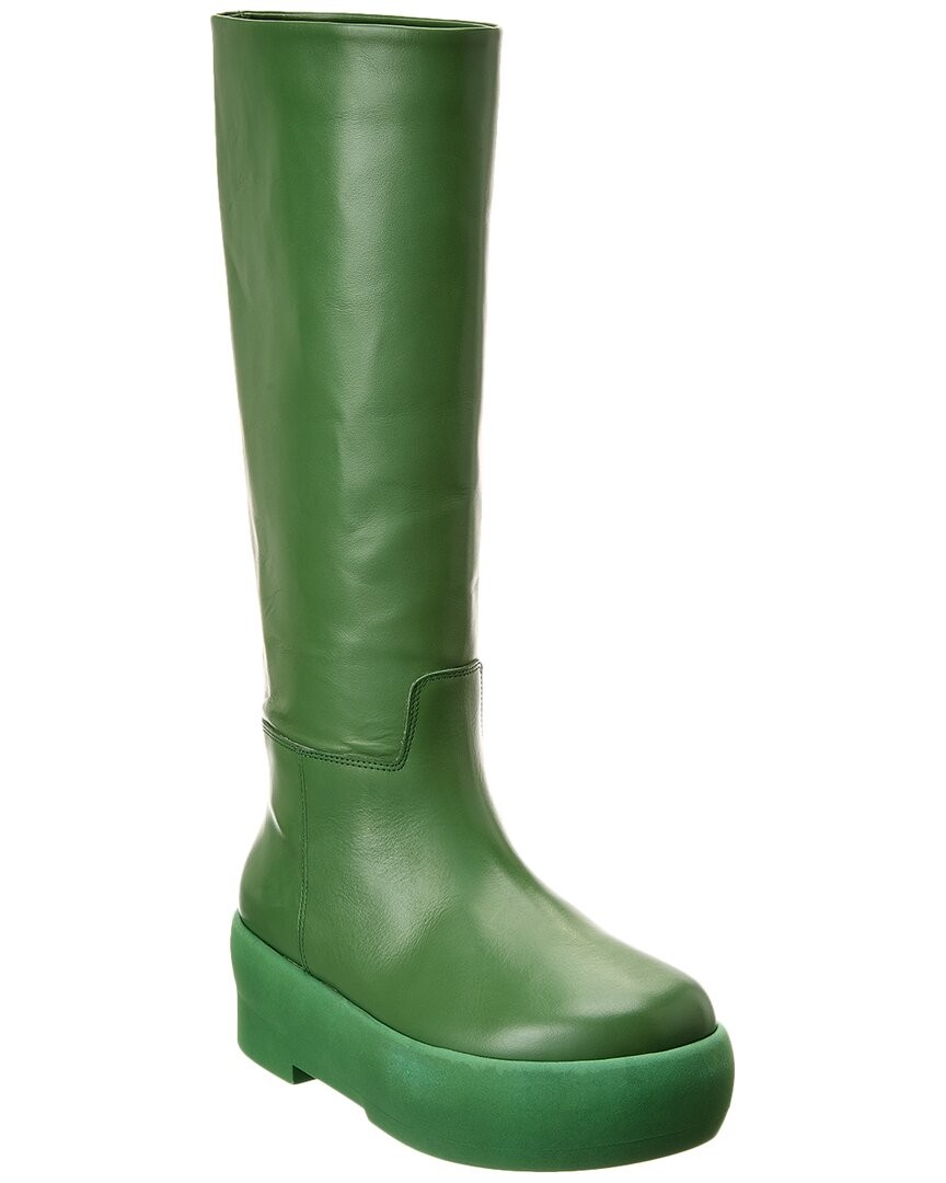 Gia Borghini Gia 16 Leather Knee-High Platform Boot Women's Green 35