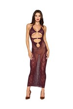 Dreamgirl Bodystocking Gown And Shrug Dg-0523Bgos Sheer Lace Halter