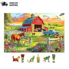 Country Farm Life 500-Piece Jigsaw Puzzle: Sunset Barn for Mindful Relaxation