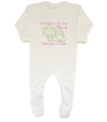 Mitglied des Tea and Biscuits Club lustiger Baby Schlafanzug Geschenk