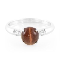 Cavill Skapolith Katzenauge Ring 1,34Ct Silber Ring Damen Platin