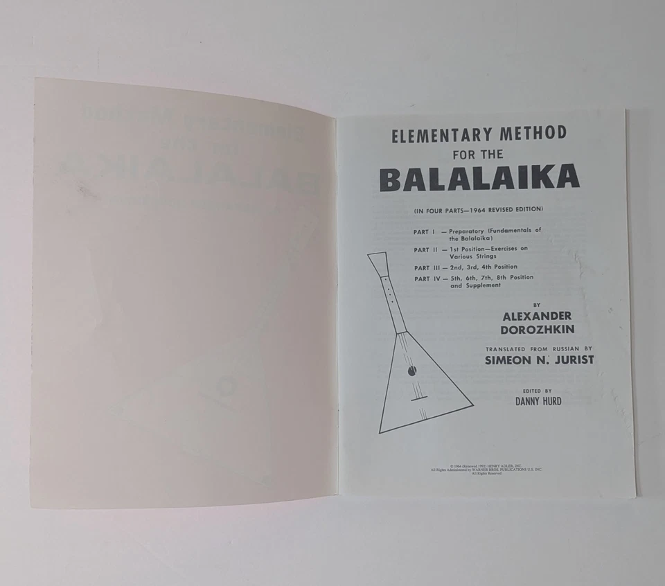 Libro Elementary Method for the Balalaika 1992 tapa blanda de colección A. Dorozhkin Foto 2 de 4