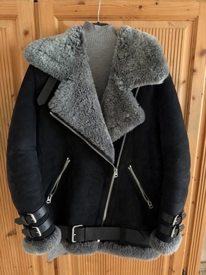 Acne Studios Velocite Biker Shearling Jacket - NP 2.300   - NEU!!
