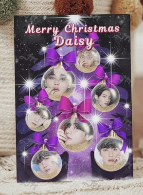 BTS personalisierte Weihnachtskarte, Grußkarte Boyband K-Pop